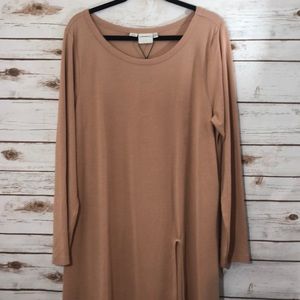 JUNAROSE Ciara ¾ Sleeve Tunic Top Scoop Neck Rose